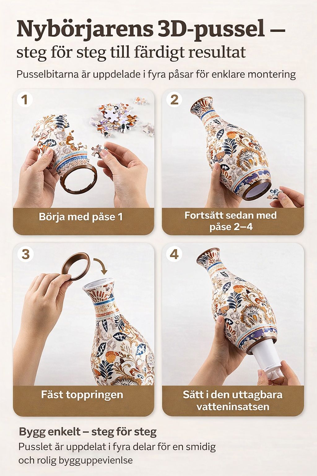 Designvas i 3D-pussel — Bygg din egen designvas